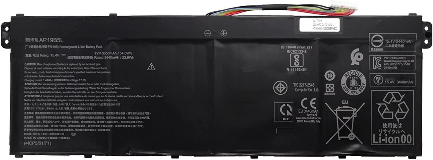 AP19B5L KT.0040.5010 KT00405010 Laptop Battery Compatible with ACER Aspire 5 A515-43 A515-43G A515-52 A515-52G/Swift 3 SF314-42 SP314-21N-R5FR/Vero AV15-51 Series(15.4V 54.6Wh)