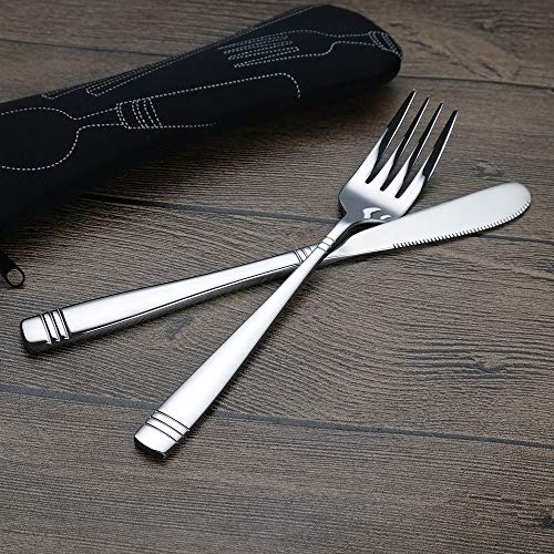 Leendines 4 Pieces Camping Flatware, Stainless Steel Travel Cutlery Set #TOP2
