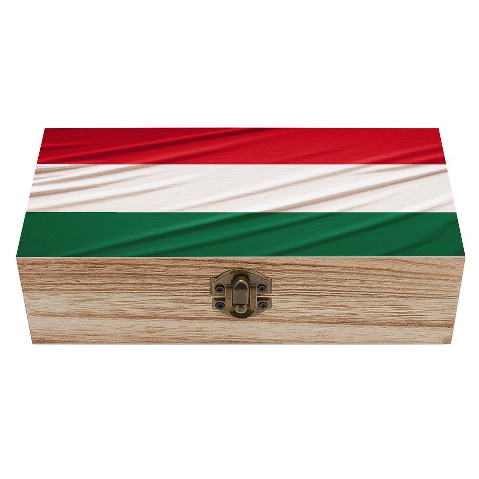 VstaDank Italy Flag Wooden Storage Box Wooden Keepsake Box with Hinged Lid Exquisite Solid Wood Decorative Jewelry Case Memory Box for Jewelry Photos Letters Crafts Trinkets