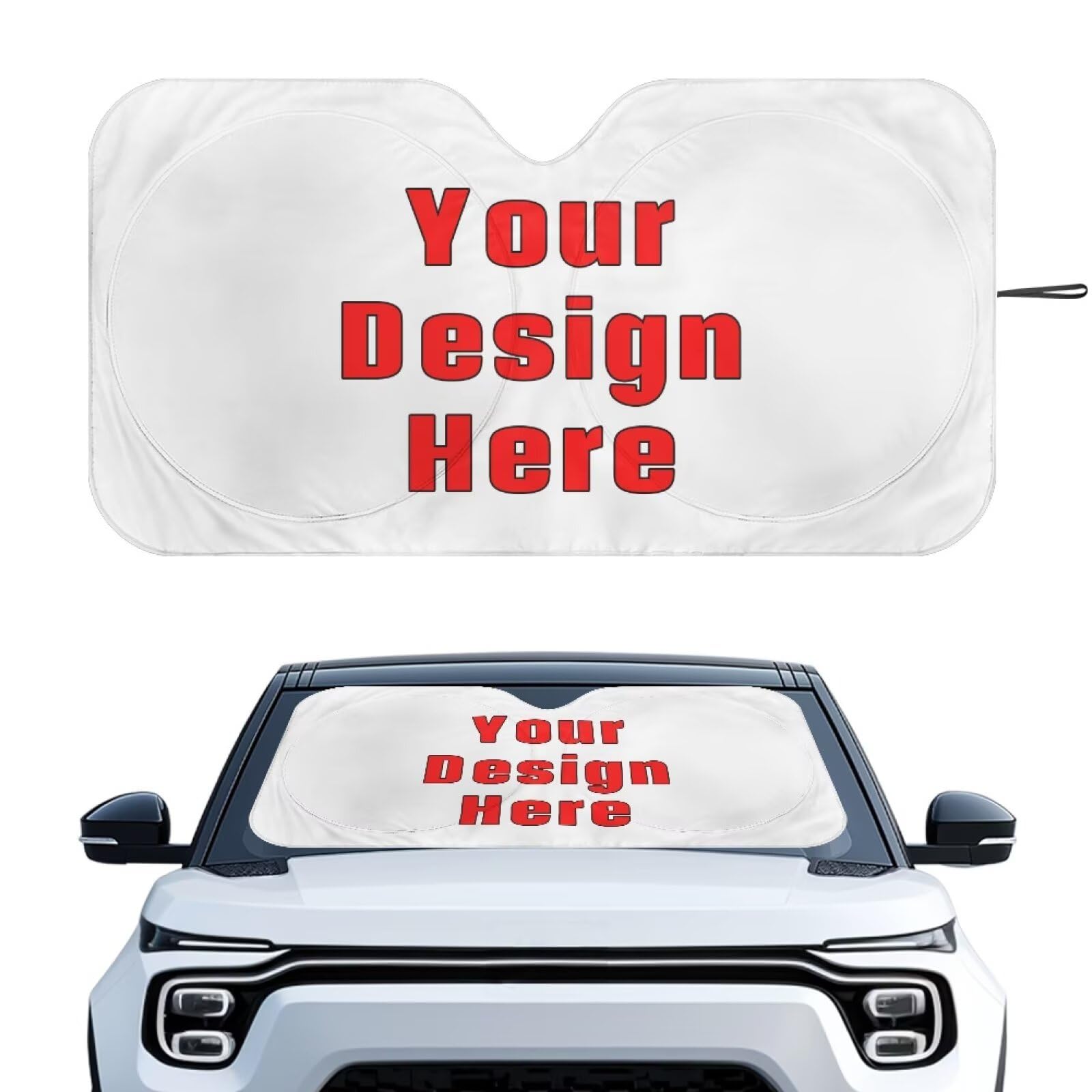 Customized Car Windshield Sun Shade Foldable Car Windshield Sunshades Window Shades Cover Sun Visor Shield for Most Sedan Truck SUV Auto Interior Protector