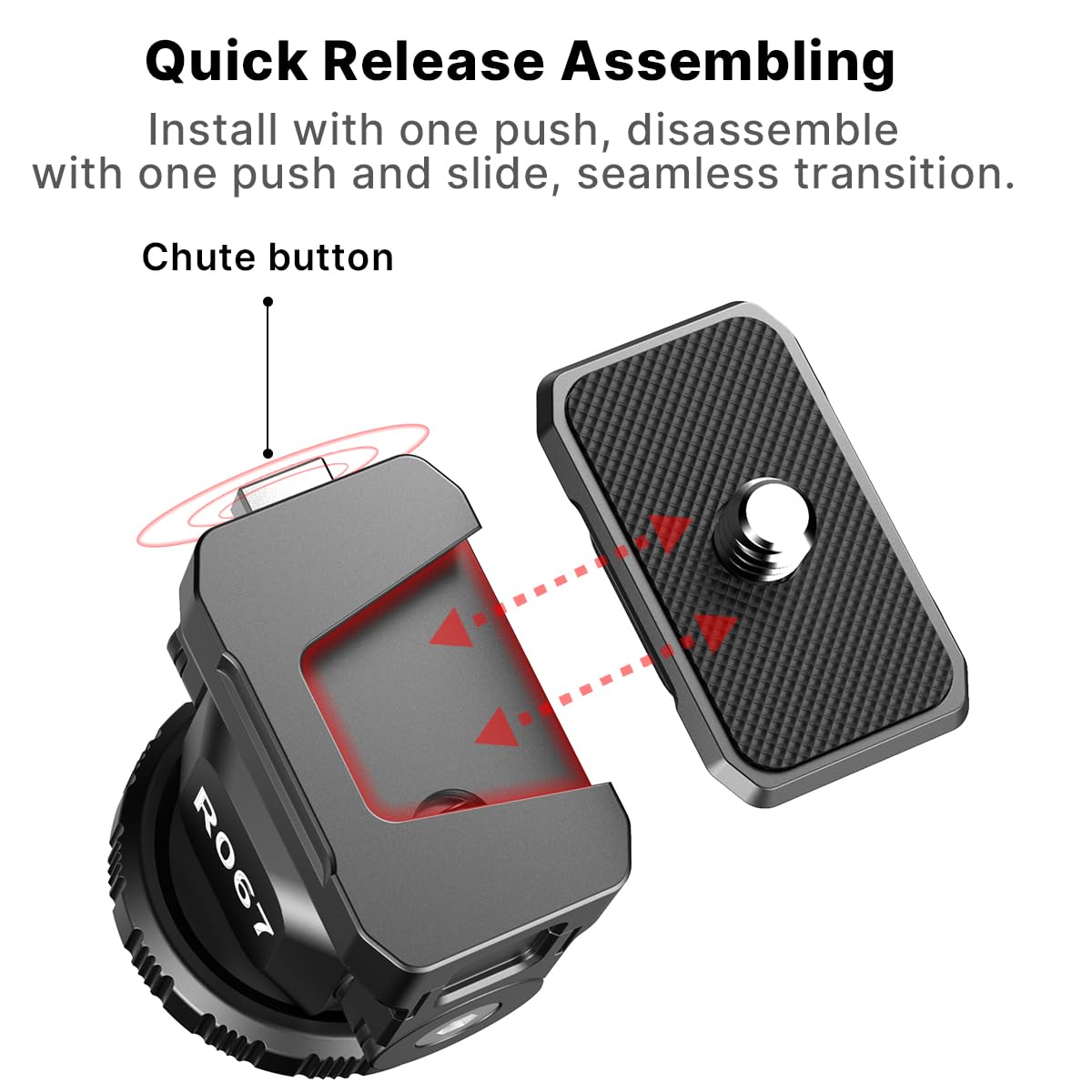 Adaptateur Griffe Froide Magnétique Pour DJI Osmo Action 5 Pro/4/3 - Avec 1/4" Pour Trépied, Inclinaison Réglable