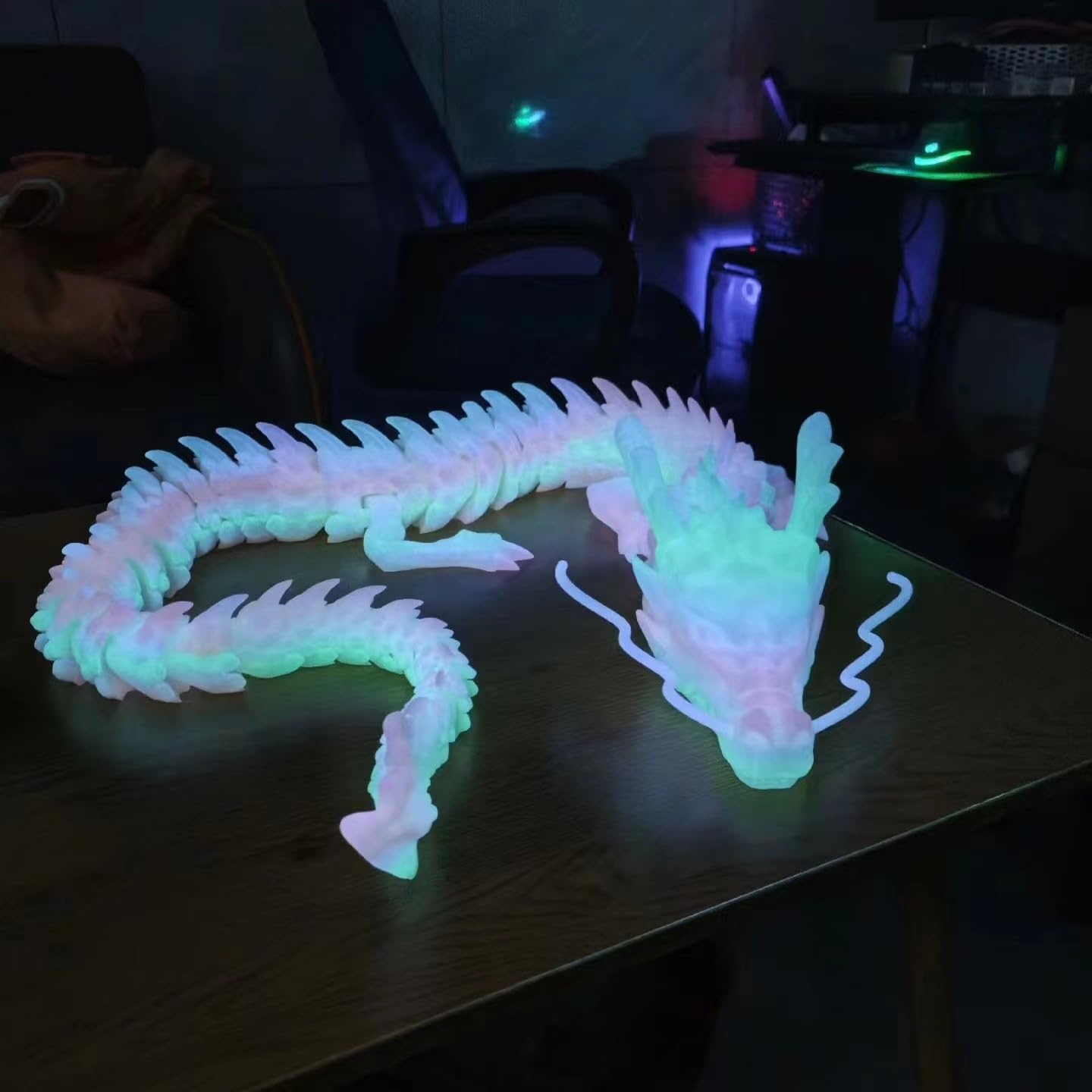 JONRRYIN Dragon Articulé Imprimé 3D Ailé - Figurine Géante Yeux Expressifs Pour Décoration Et Cadeau