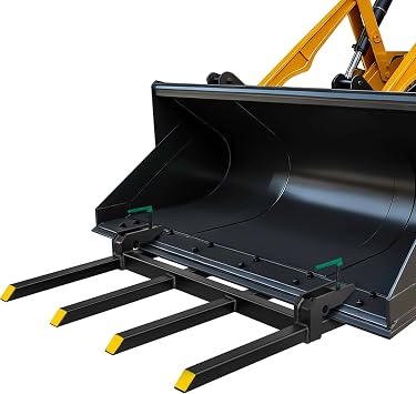 Clamp On Debris Forks To 48-60" Bucket, Heavy Duty Pallet Fork Fit For Loader Bucket Skidsteer Tractor,43" 2500 LBS