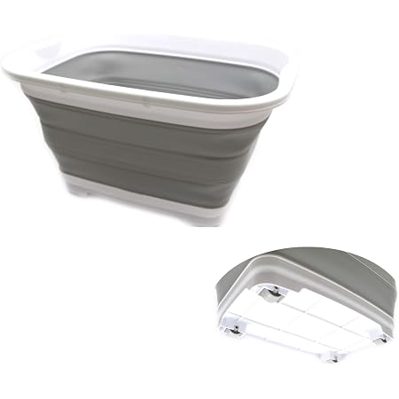 SAMMART Set Of 2 Collapsible Laundry Baskets With Wheels - 66L Foldable Pop-Up Storage, Grey/Blue