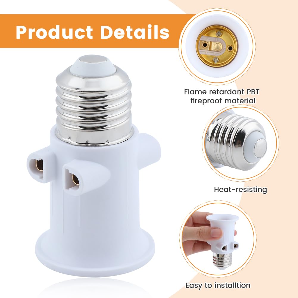 Adattatore per Base Lampadina con Cavo Interruttore Portalampada Convertitore con Cavo di Alimentazione e Interruttore On/Off