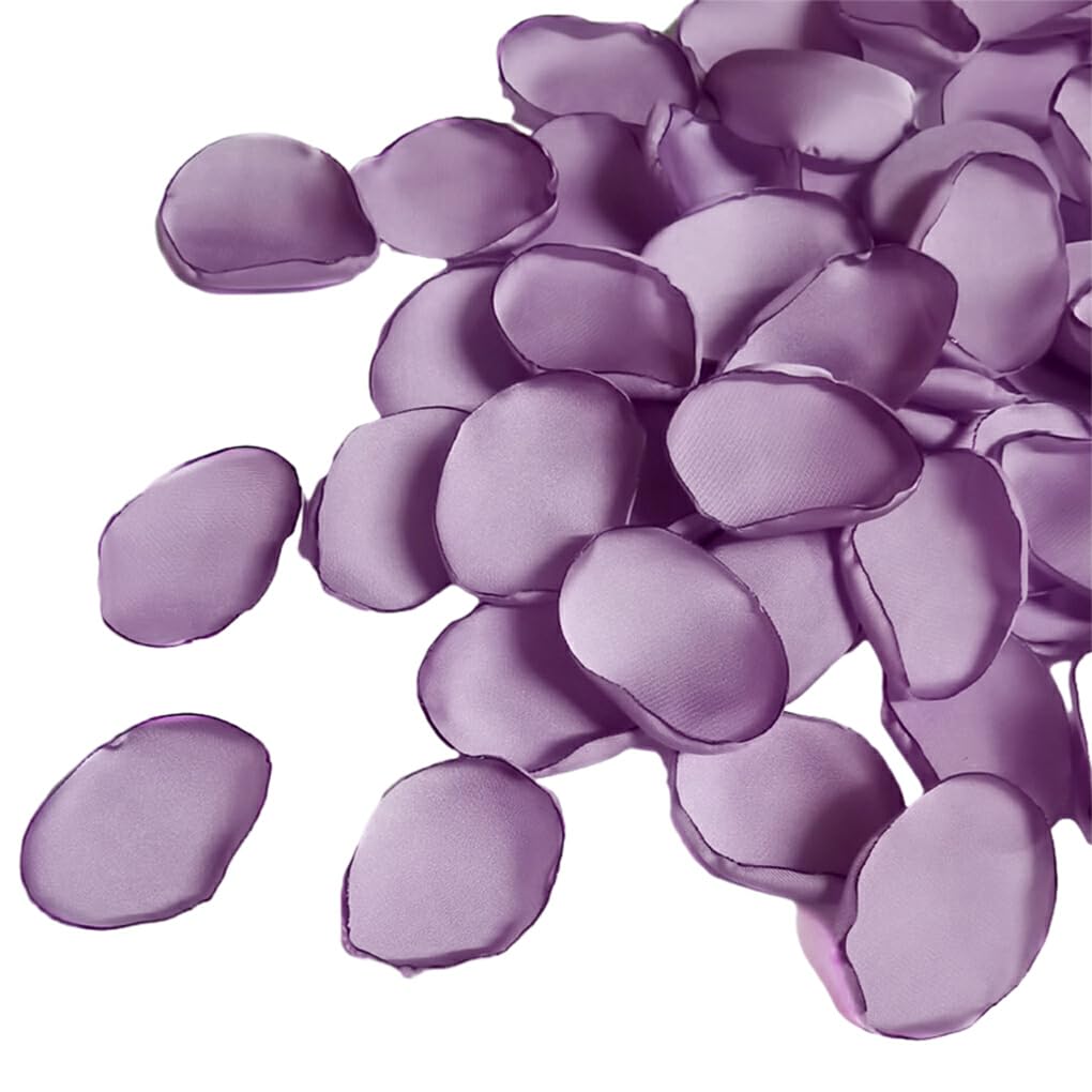 5 Set di di Petali di Rosa di Seta Finti per Decorazioni di Nozze Colori Fai da Te Ecologico Ecologico Riutilizzabile di Fagioli Viola Tinta Unita