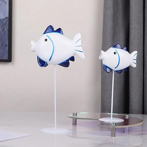 Miniatura 2 de XIAOMAGG Estatua de madera de pez falso, decoración del hogar de la granja del océano, adecuada para soporte de exhibición de adornos, gabinete de