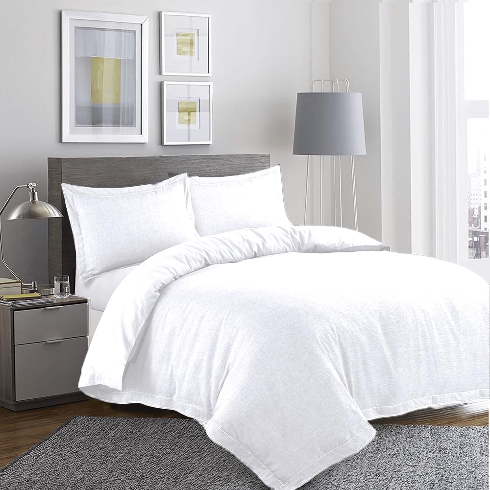 BYFTOrchard Exclusive (White) King Size Duvet Cover (245 x 265 + 30 Cm -Set of 1 Pc) Cotton percale Weave, Soft and Luxurious, Hotel Quality Bed linen -180 TC