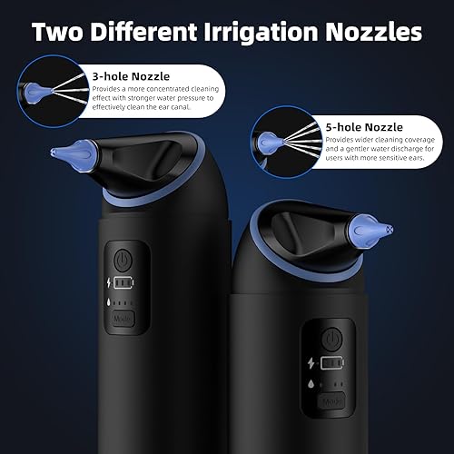 Miniatura 7 de BETTDOW Eliminación de cera de oídos, limpiador de oídos, kit de limpieza de oídos impermeable IPX65 con bajo ruido, 4 modos de presión, 8 puntas de