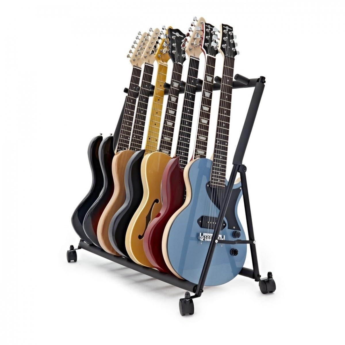 Gear4music Soporte para varias guitarras con ruedas