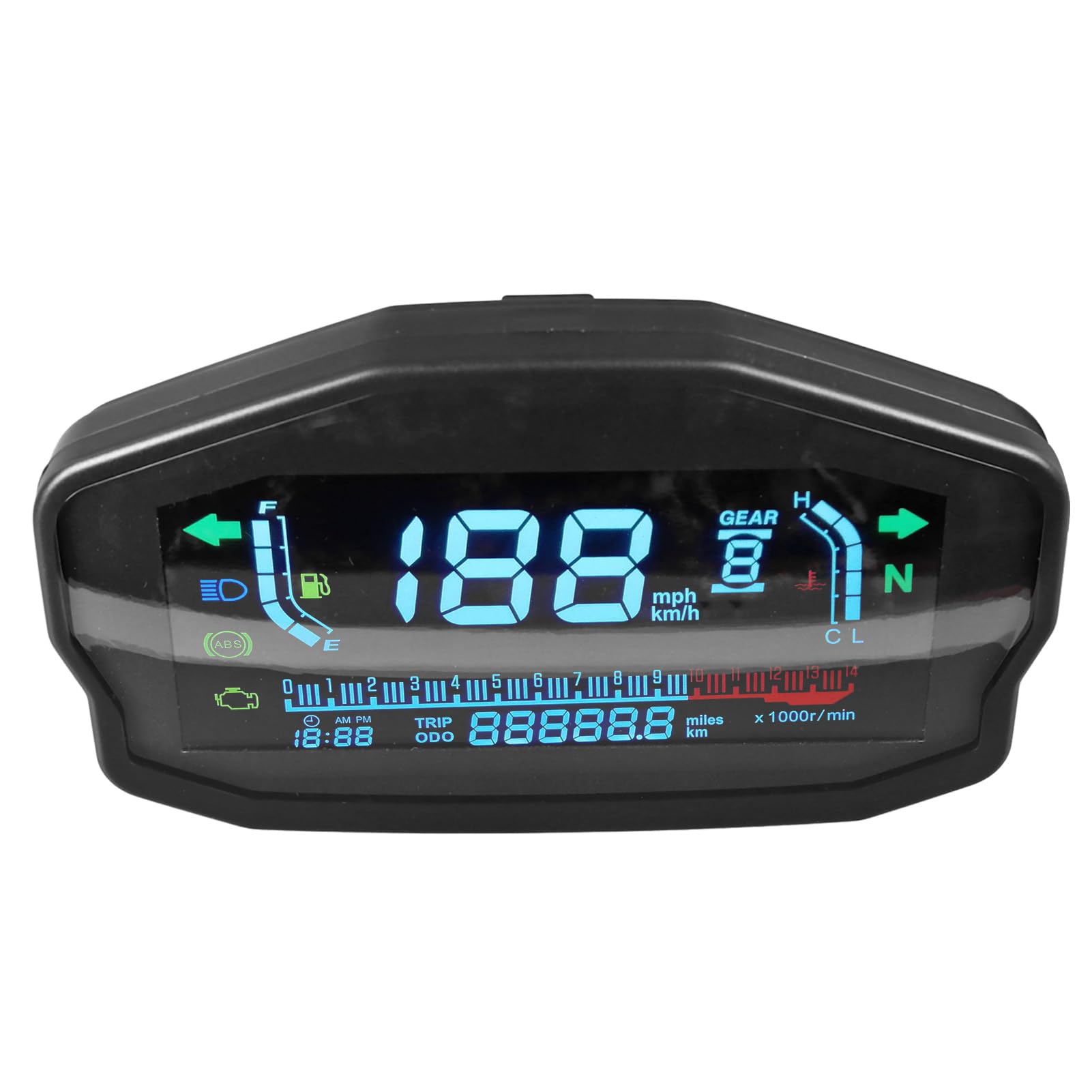 Acouto Contagiri Tachimetro Quadro Strumenti Moto LCD, Display Digitale con Giri/min, Quadro Strumenti Moto T Universale per UsterTachimetro