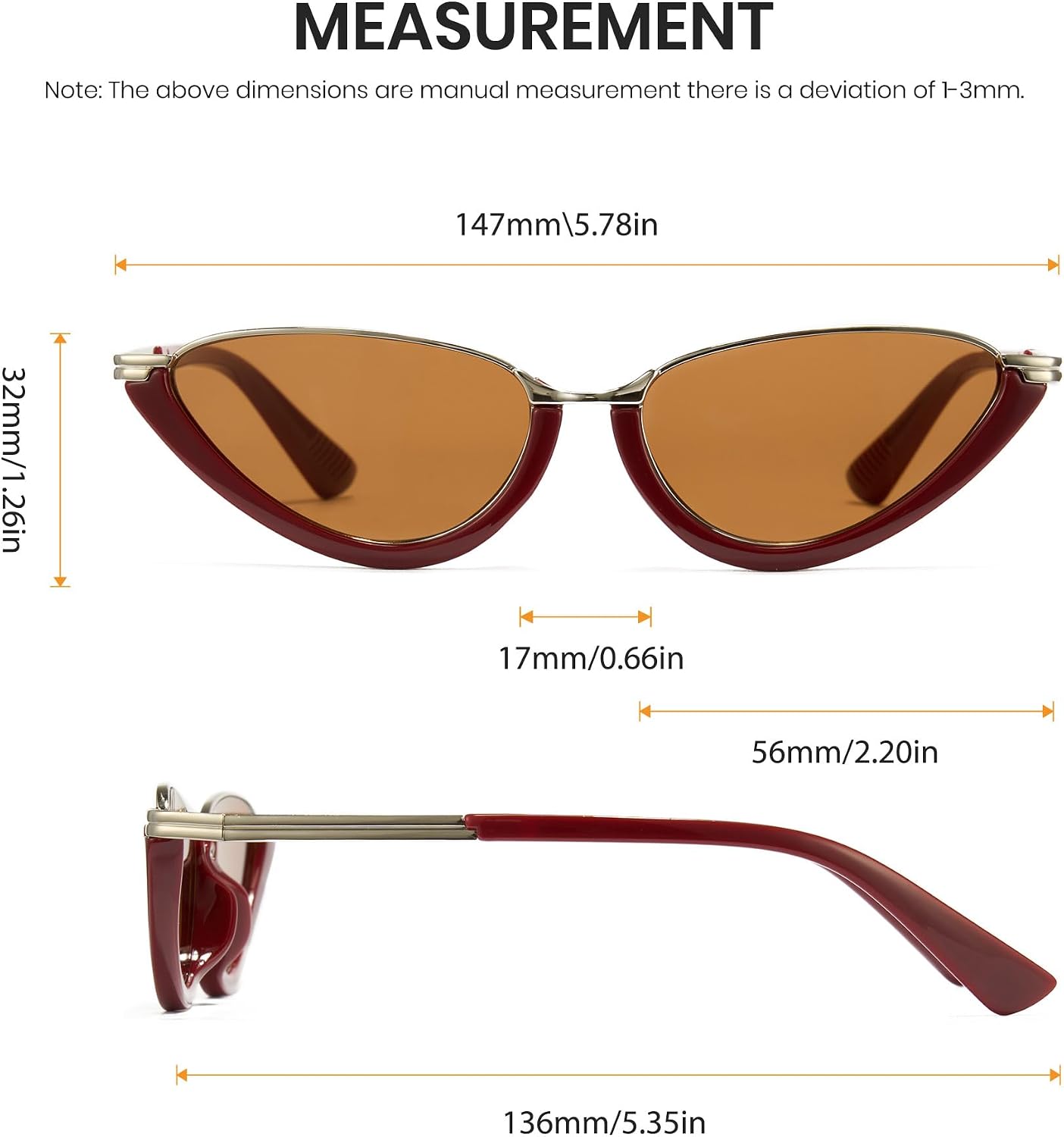 Cyxus Cat Eye Sunglasses for Women Minimalist Retro Metal Frame Fashion Shades Daily Wear Travel Street Style 1351