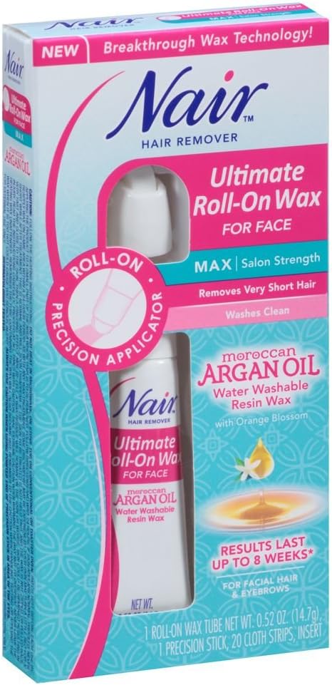 Nair Hair Remover Ultimate Roll-On Wax for Face 0.52 Ounce (15ml) (2 Pack)