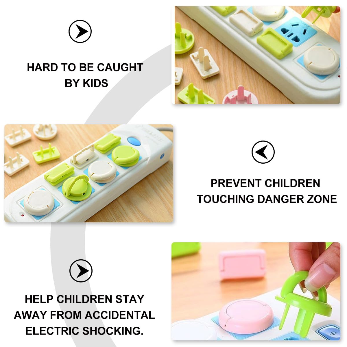 60pcs Childproof Socket Covers Plug Protectors Electrical Outlet Safety Covers Insulated Plastic Caps for Home Safety Random Color