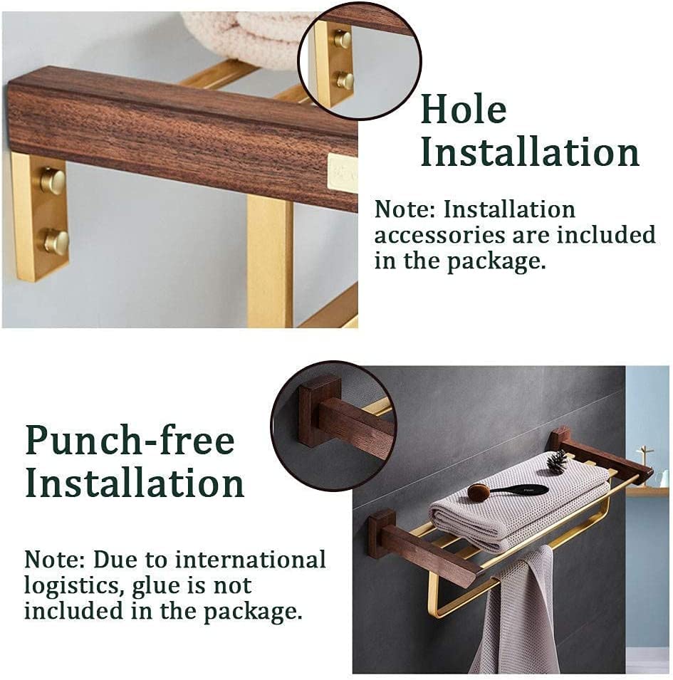 Support et étagère de serviette double barre antirouille pour douche