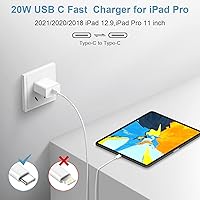 Vista 5 de Cargador para iPhone 15, paquete de 2 cargadores para iPad Pro, cargador de pared USB C de 6 pies, cargador de pared USB-C compatible con iPhone