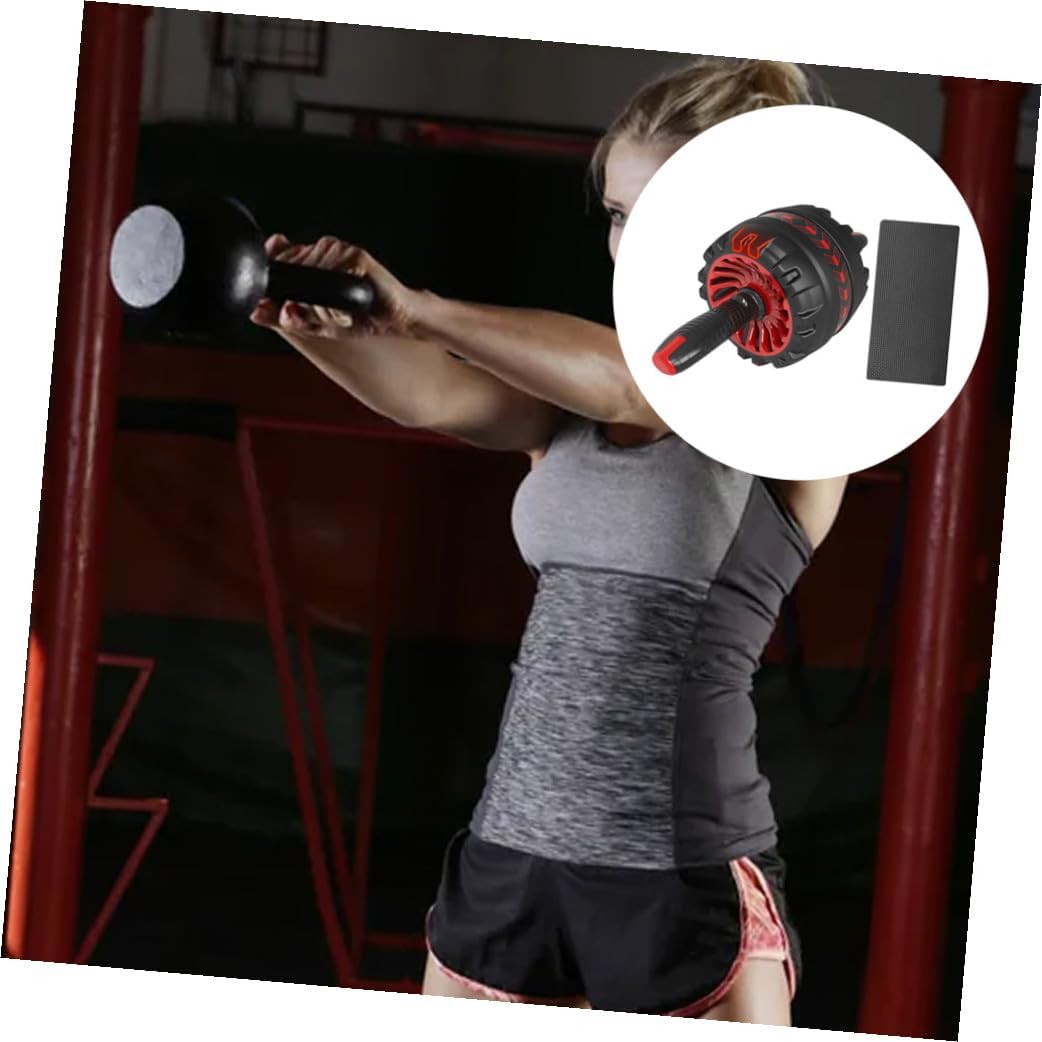 GLEAVI Ab Roller Wheel with Knee Pad, Silent Auto-rebound Exercise Wheel for Abdominal Workout, Home Fitness Core Trainer for Strength Training and Mat Workouts