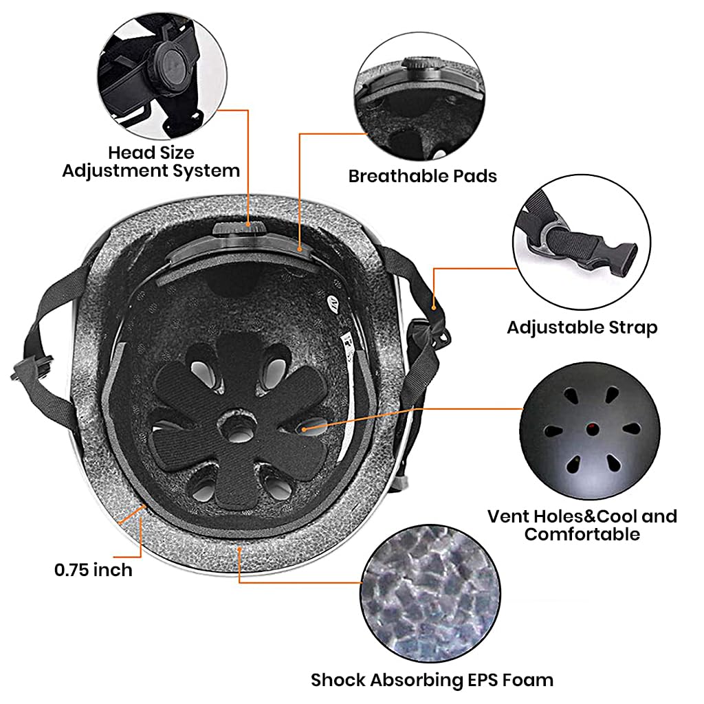 PROBEROS Adjustable Abs Shell Safety Cycling Helmet Protective Suitable For Youth/Adult, Helmet For Kids (Black) 4