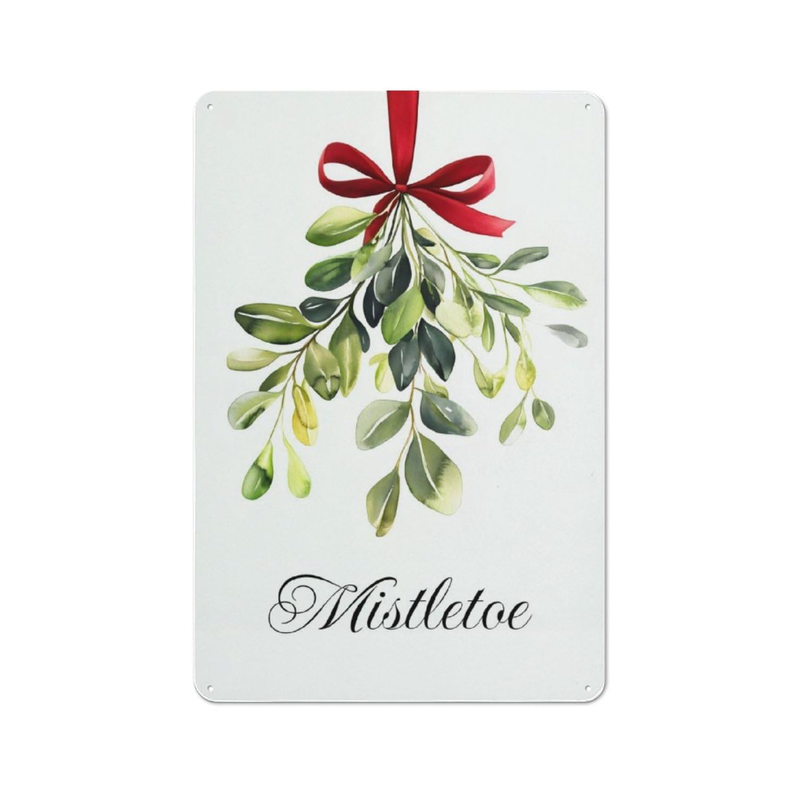 Junmoney Christmas Mistletoe Retro Metal Wall Decor 30X20cm, Metal Wall Art Sign For Living Room, Hallway, Kitchen Or Cafe