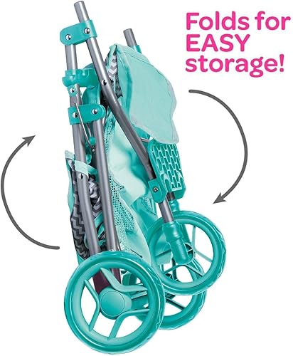 Miniatura 4 de Adora Elegante cochecito de muñeca Zig Zag Jogger para muñecas, cubierta solar convertible, almacenamiento de accesorios para muñecas, se adapta a