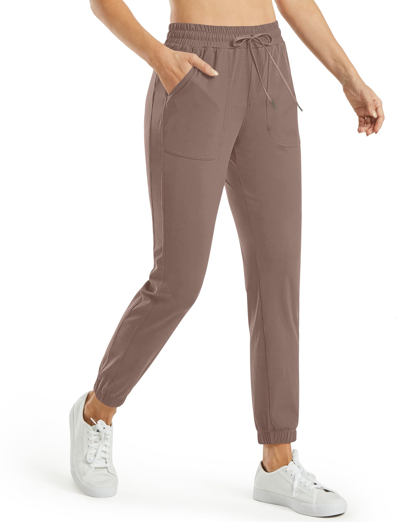 G4Free Damen Jogginghose Hohe Taille Sporthose Kordelzug Laufhose mit Taschen Elastische Weiche Slim Fit Trainingshose für Fitness Yoga Freizeit Golf Freizeithose