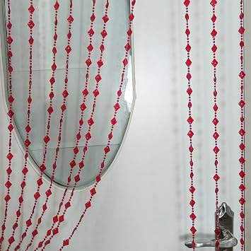 ave split Beaded Curtain Doorways Acrylic Hanging Door Beads String Curtains Tassel Room Divider Screen Decor for Doorway Window Living Room Wedding 050-f-g red