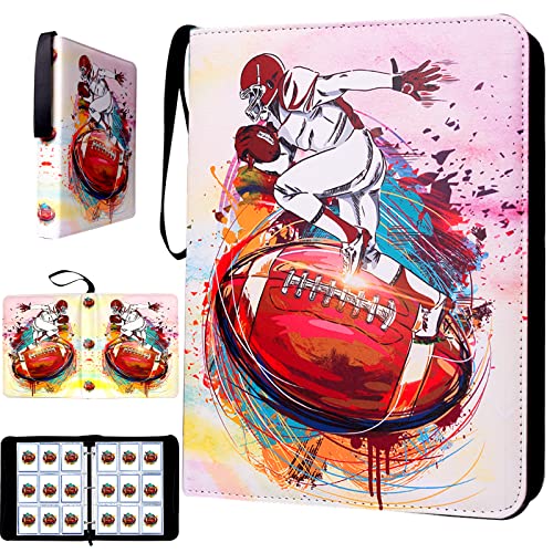 Football Card Binder 900 Pockets, Trading Card Binder 9 Pocket With 50 Removable Sleeves Fits 900 Sport Cards, 3 Ring Card Holder Binder With Zipper, Collector Storage Album #TOP2
