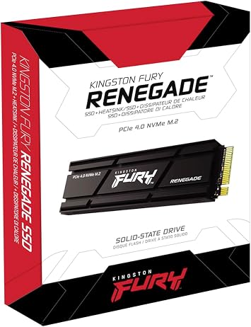 Kingston Fury Renegade 1TB PCIe Gen 4.0 NVMe M.2 Internal Gaming SSD with Heat Sink | PS5 Ready | Up to 7300MB/s | SFYRSK/1000G