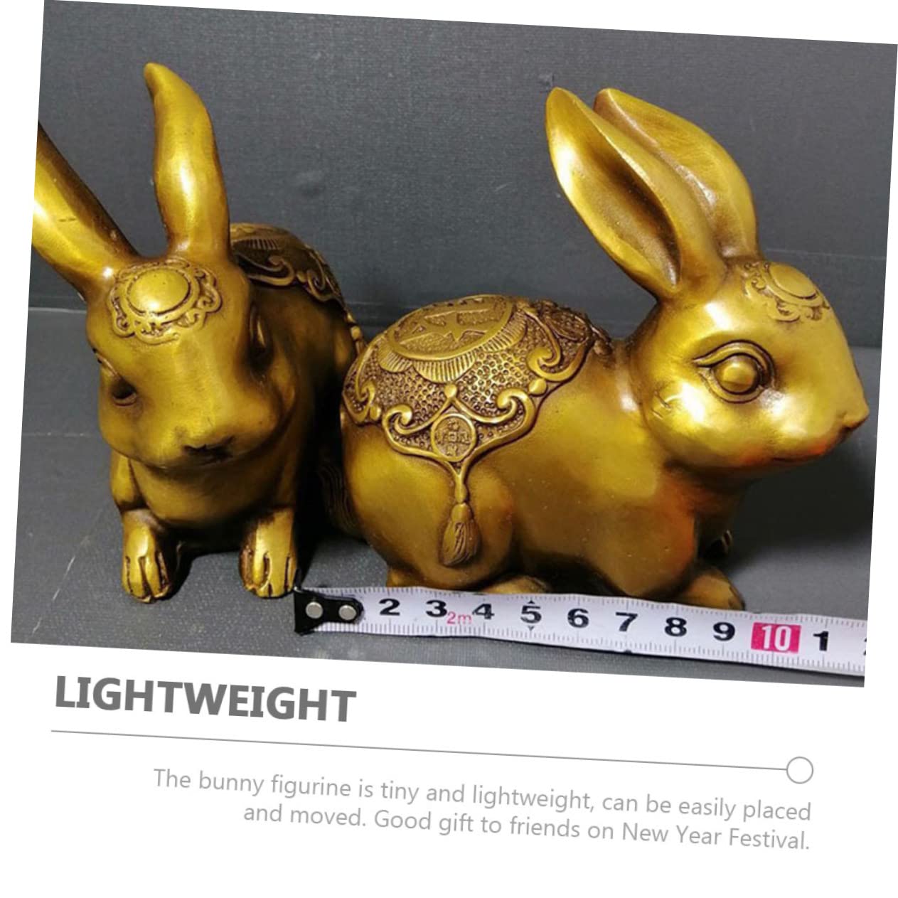 ULTECHNOVO Statue de Lapin en Cuivre Décoration Intérieure Détaillée Maison Bureau