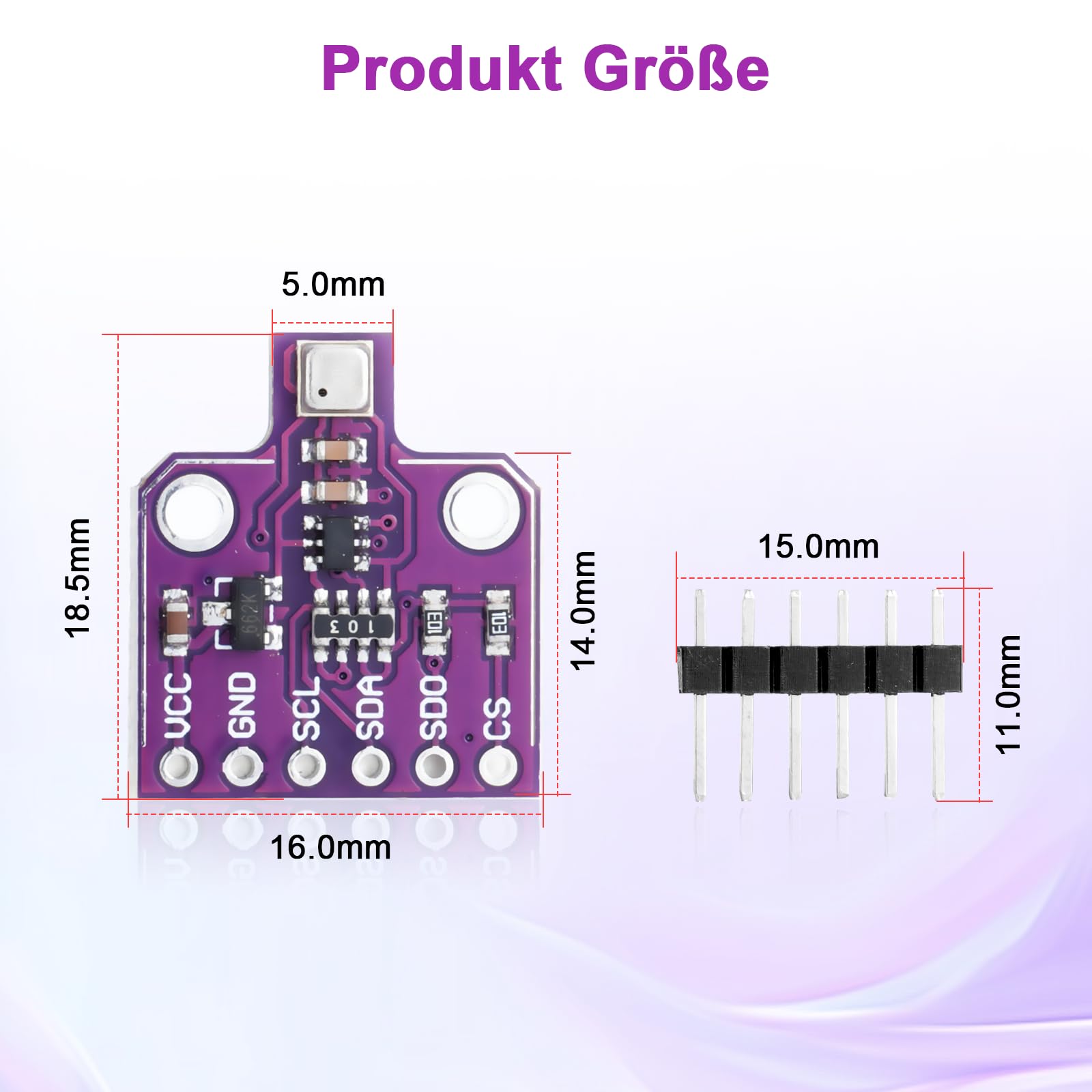 ARCELI BME680 Carte de développement CJMCU-680 Capteur de pression pour capteur de température et d'humidité 1,7 ~ 3,6 V I2C Compatible avec Arduino pour la détection de la qualité de l'air (3 pièces)