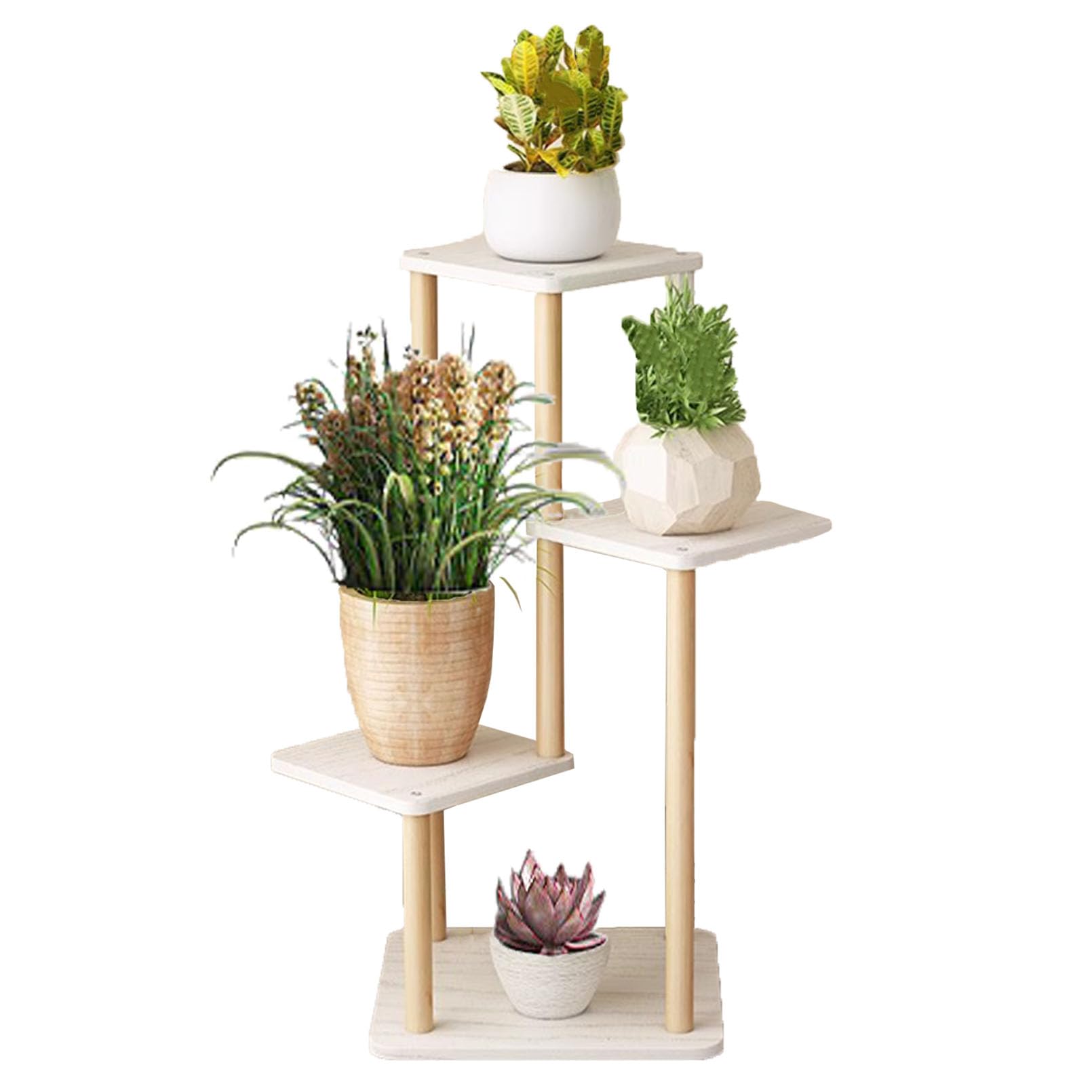 YUANCHUTOP Multi-Tiered Wooden Plant Stand - Indoor/Outdoor Display Rack for Succulents, Flowers & Planters - Ideal for Living Room, Balcony, Garden & Café Decor