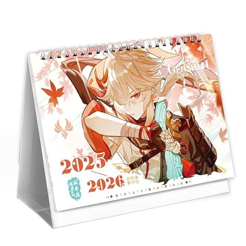 楓原万葉 カレンダー 卓上カレンダー 原神 2025-2026 ゲーム カズハ グッズ スケジュール オシャレ かわいい 萌 誕生日 プレゼント オフィス用品 卒業 記念品 置物 クリスマス 新年 お正月