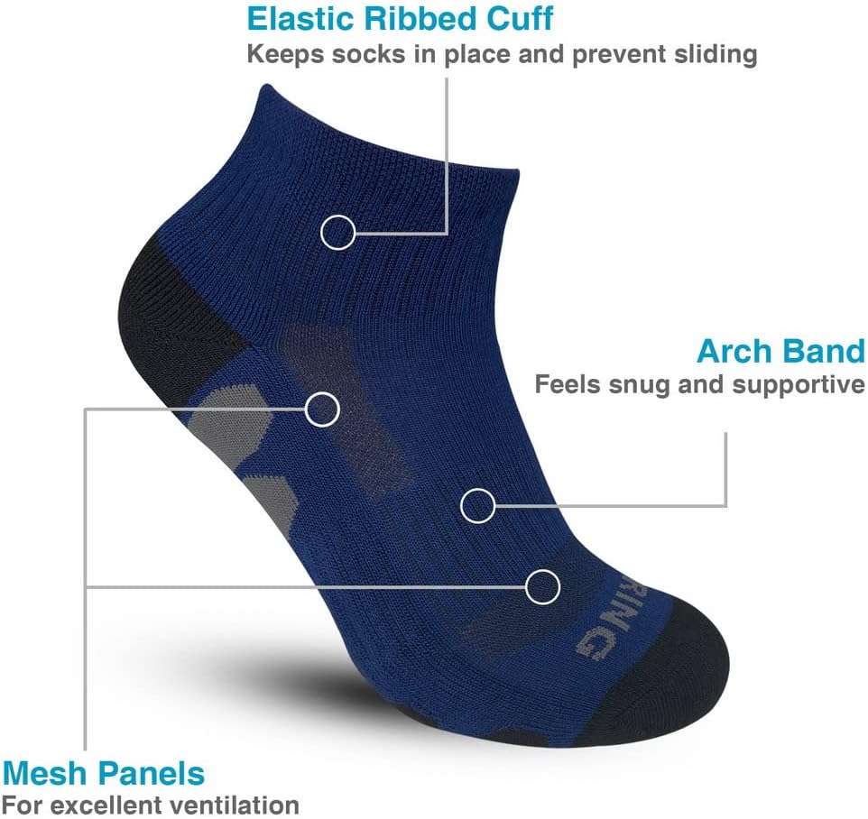 BERING Men's Performance Athletic Ankle Running Socks (6 Pairs) - Image 3