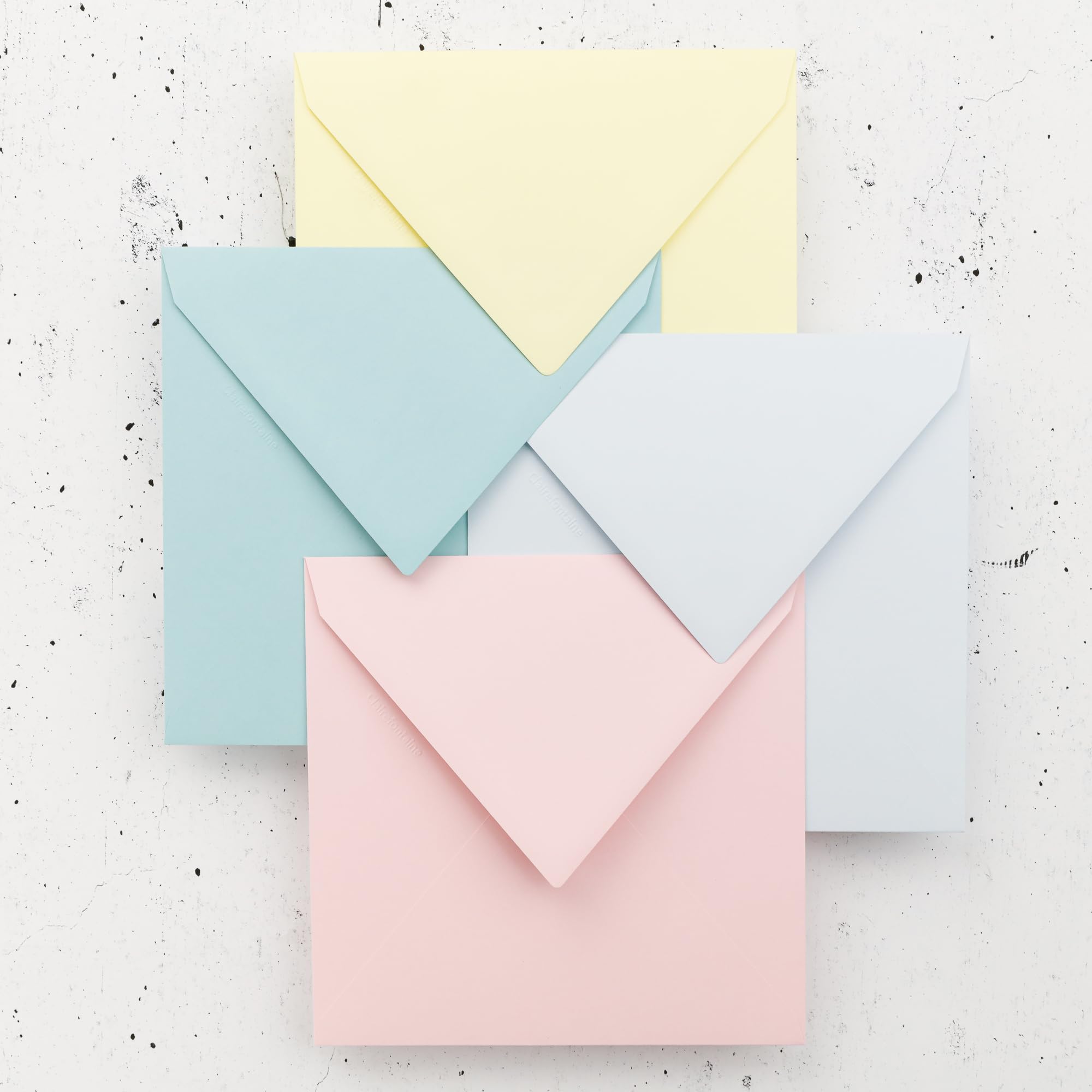 Clairefontaine 5453C Pack of 20 Gummed Envelopes Square Format 16.5x16.5cm 120g/m² Canary Colour Invitation Events Correspondence Pollen Range Premium Paper - Image 3