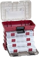 Plano 1354-02 Two-Sided Tackle Organizer Rack System with 4 StowAway 3500 Boxes - DuraView Cover, Made in USA