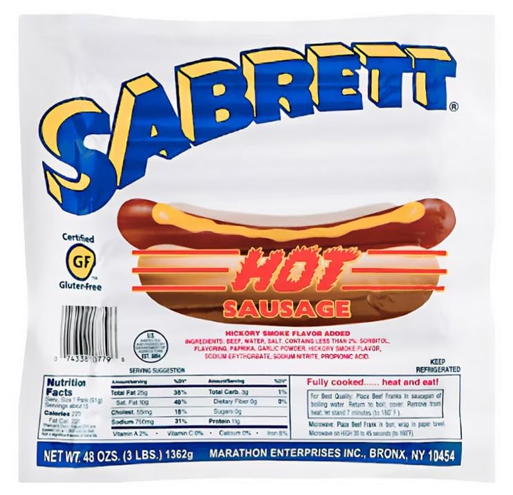 All-Beef Hot Sausage by Sabrett, 3 lbs.