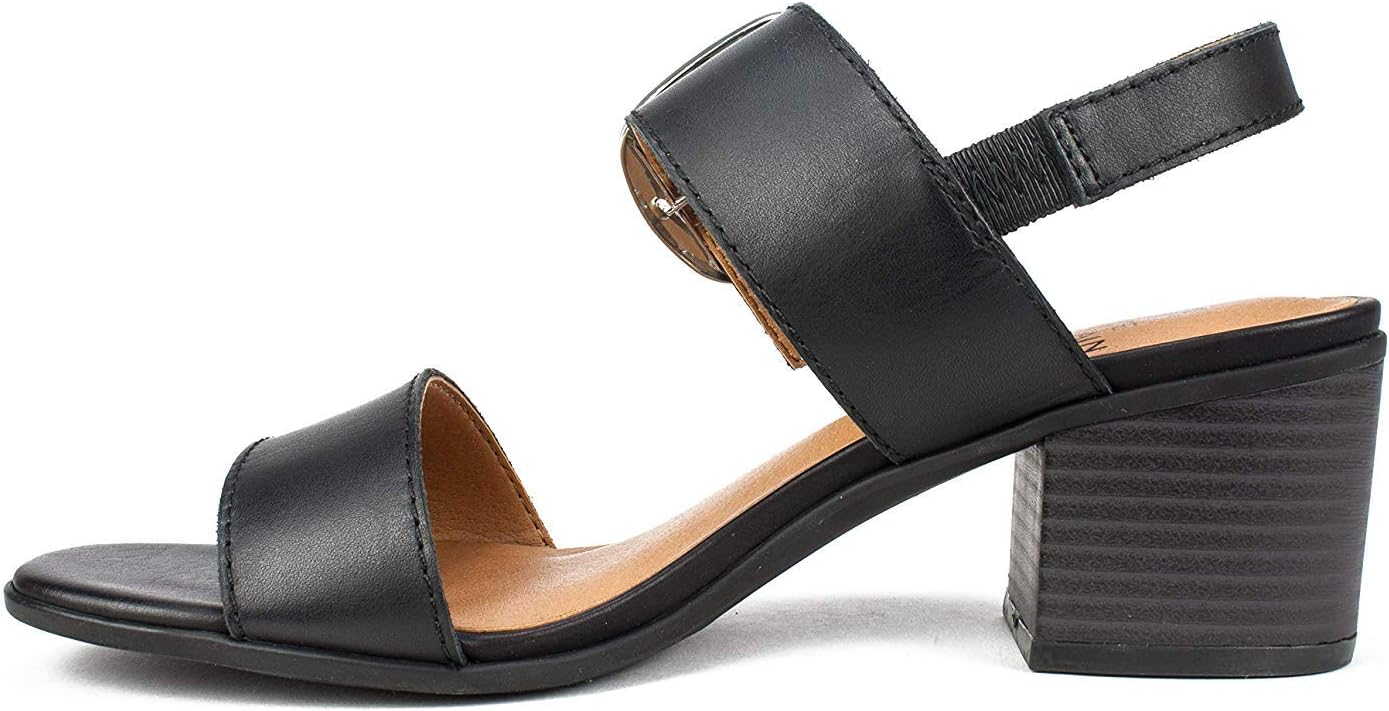 WHITE MOUNTAIN Shoes LAMAR Women's Sandal, BLACK/LEATHER, 8 M
