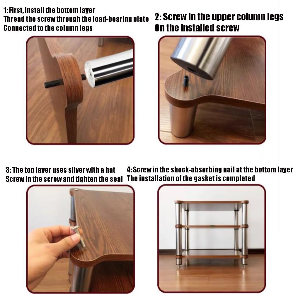 Mueble para amplificador HiFi, Torre Multimedia AV, mueble estéreo de 1, 2, 3 o 4 niveles, estante de almacenamiento de Pie para El hogar/oficina/cine/reuniones (1 nivel: 60 x 48 x 18 cm).