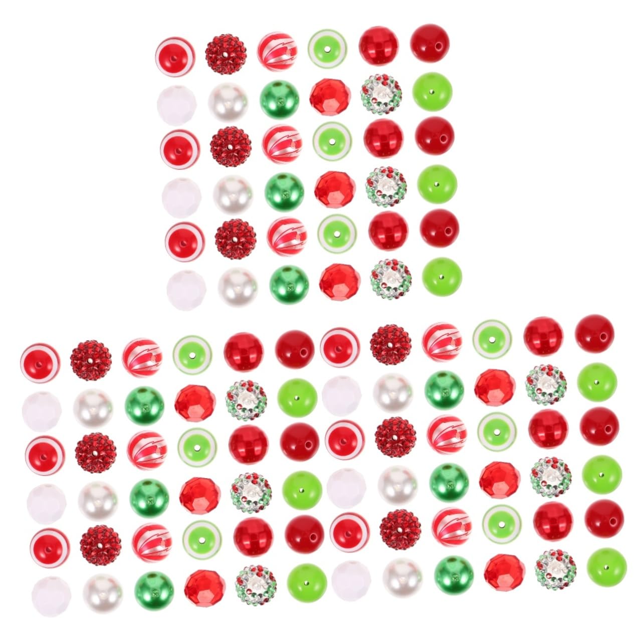 TEHAUX 3paquetes Cuentas De Abalorios Sueltos De Navidad De Diseño De Bastón De Material Para Manualidades Decoración De Joyería Para Pulseras y Collares
