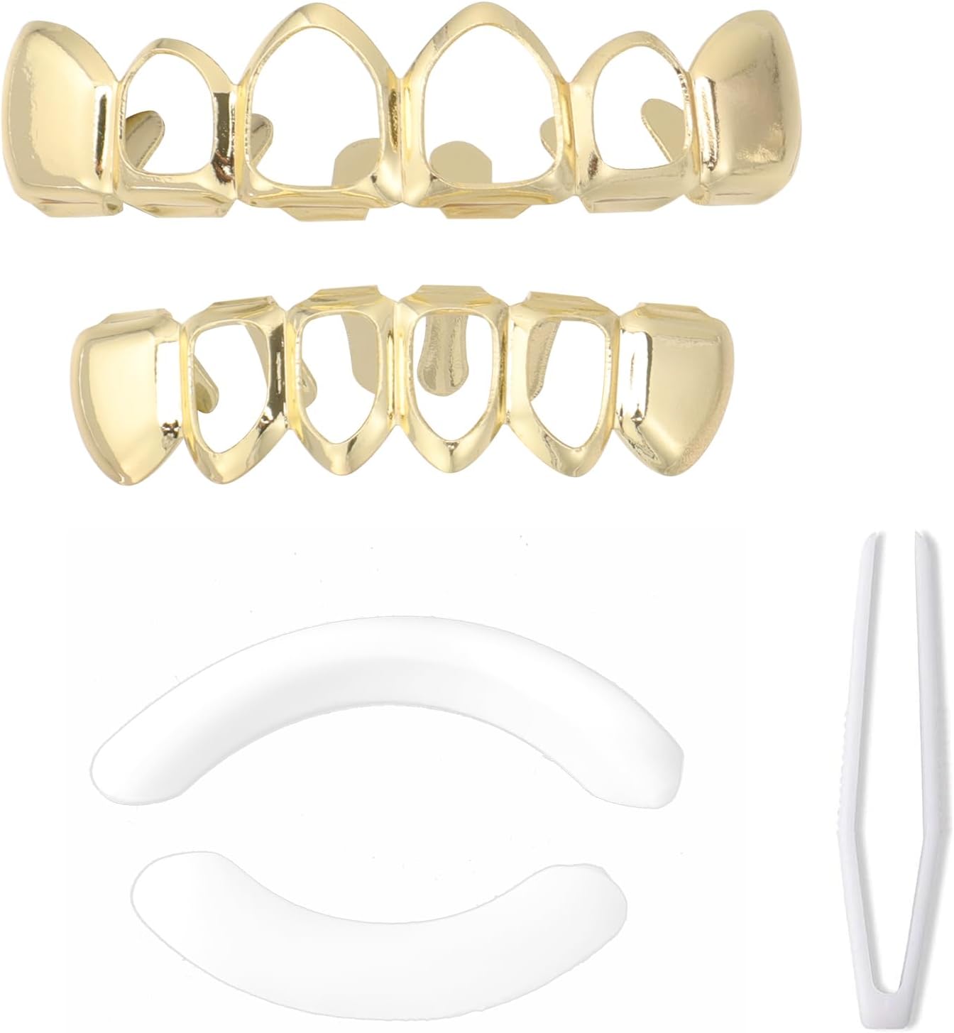 Grillz street Hip Hop personalidad chapado en oro 18K