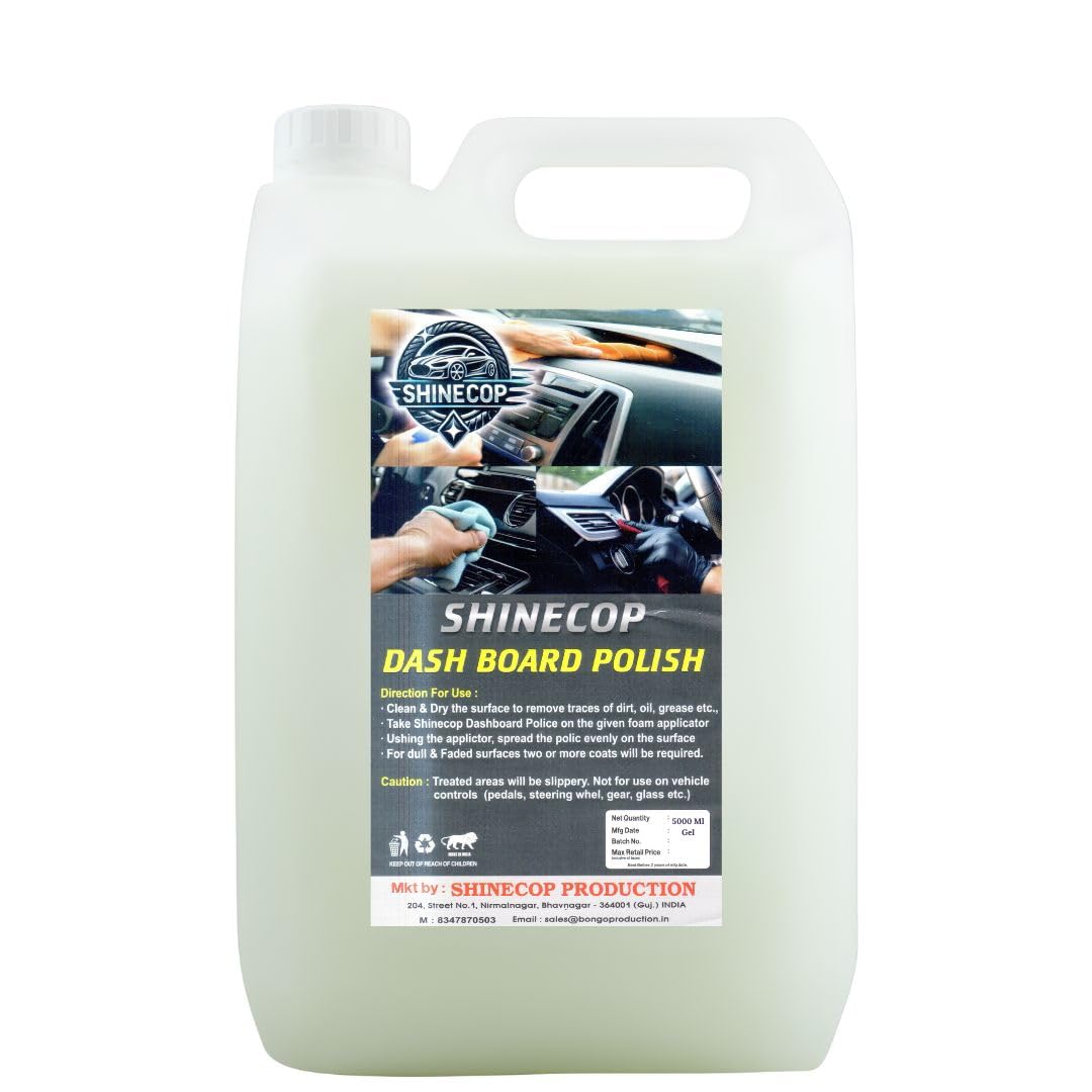 SHINECOP Dashboard Polish 5 Liter – WHITE | Leather Conditioner & Protectant | Interior Car Polish for Plastic, Leather, Vinyl & Rubber | Restores Gloss and Shine-image-48