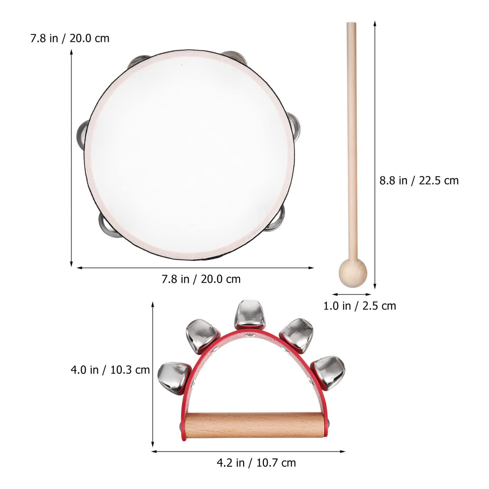 Amazon | Lurrose タンバリン 手 持つ 太鼓 木 ブロック 楽器 楽器 