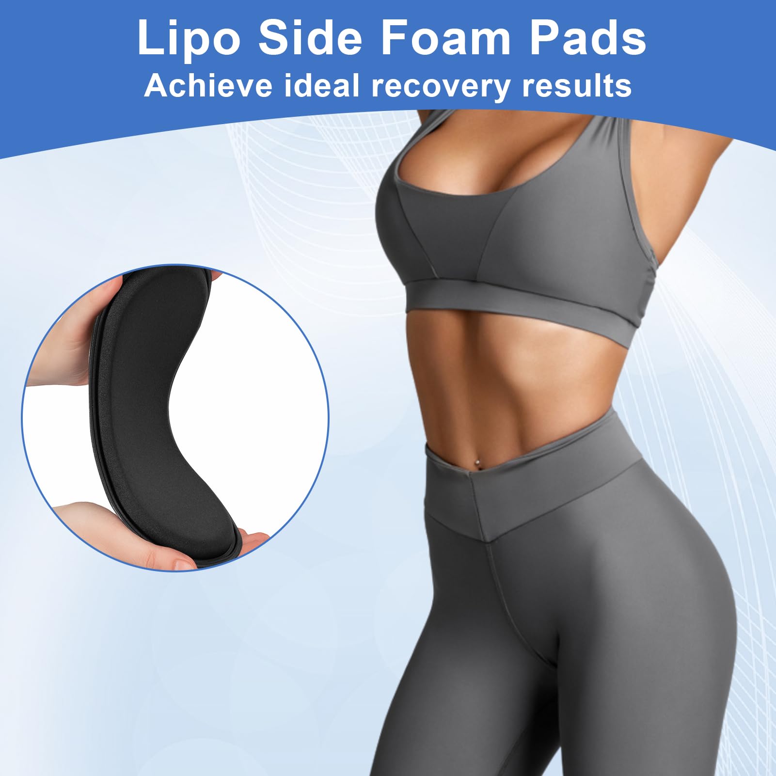 2PCS Mousses Lipo Post-Opératoires, Planche Lombaire De Compression Abdominale Latérale, Planche De Compression Abdominale, Convient à La Récupération Après Une Liposuccion