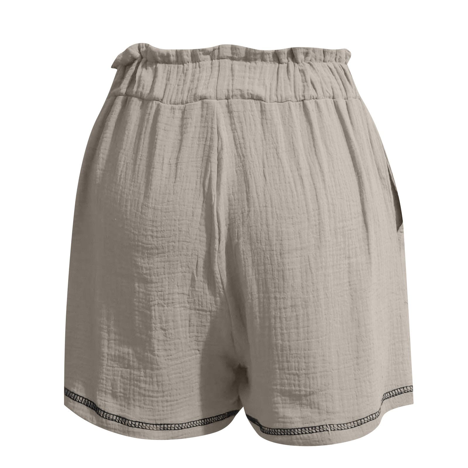 Bermuda Femme Shorts Femme Fluide Grande Taille Coton Jogging Shorts Leger Sport avec Cordon De Serrage Et Poches Pantalon De Travail Et Les Vacances