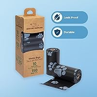 Vista 108 de Best Pet Supplies - Bolsas para limpieza de excremento de perro, rollo de repuesto, uso en exteriores, a prueba de fugas y desgarros, plástico