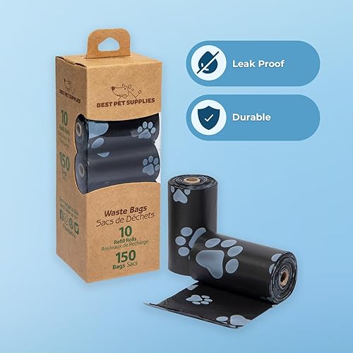 Miniatura 3 de Best Pet Supplies - Bolsas para limpieza de excremento de perro, rollo de repuesto, uso en exteriores, a prueba de fugas y desgarros, plástico