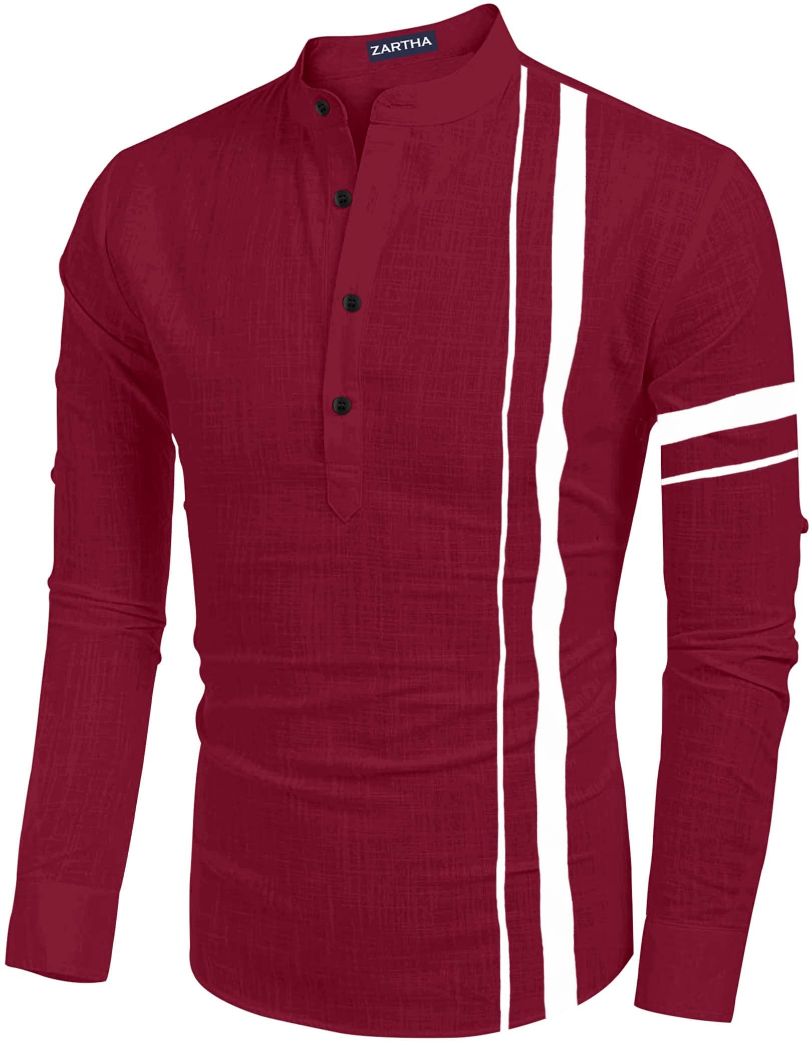 hemrin Men's Cotton Blend Casual Kurta Shirt-picture-28