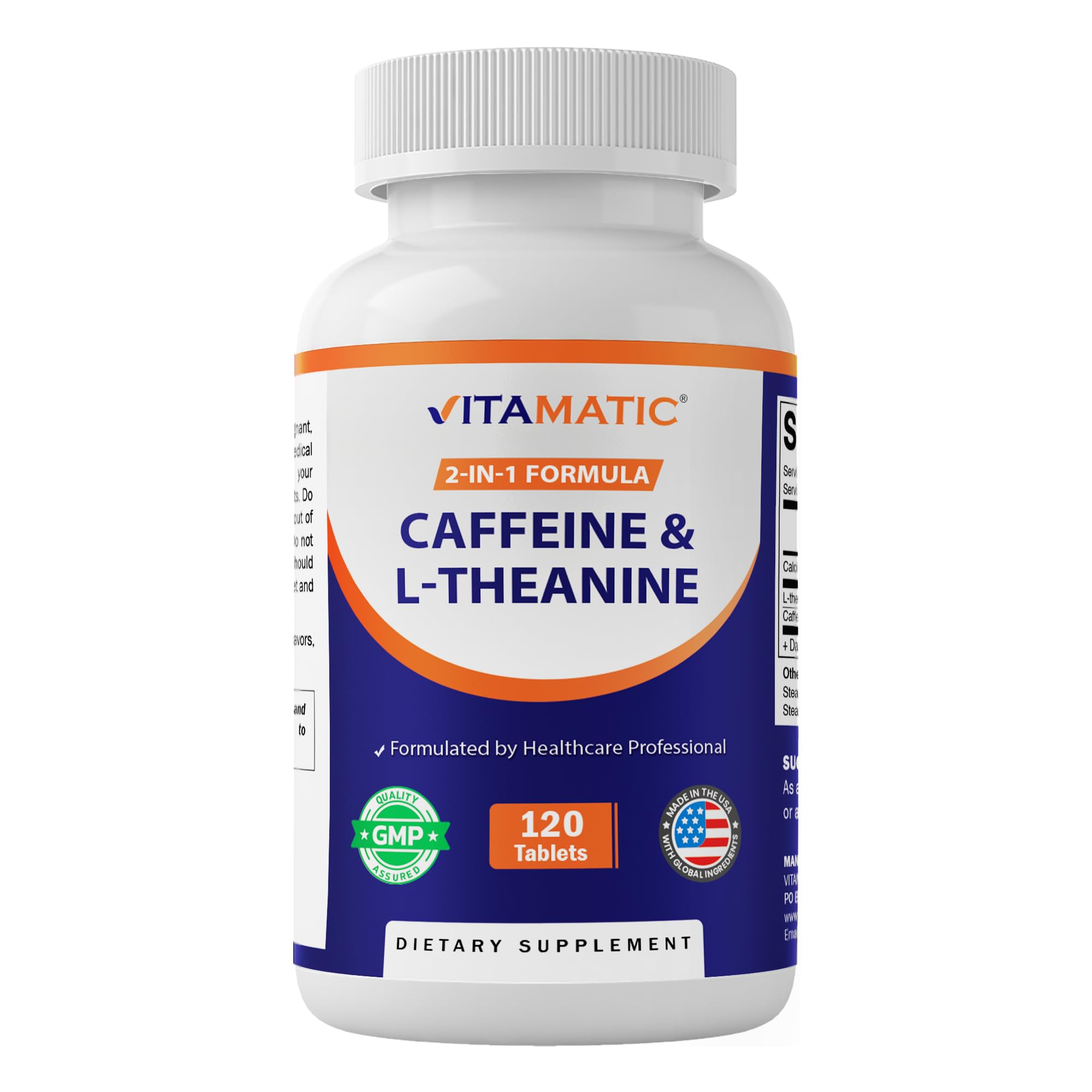 Vitamatic L-Theanine 200 mg with Caffeine 100 mg, 120 Tablets - 2 Pack — Amazon image 9