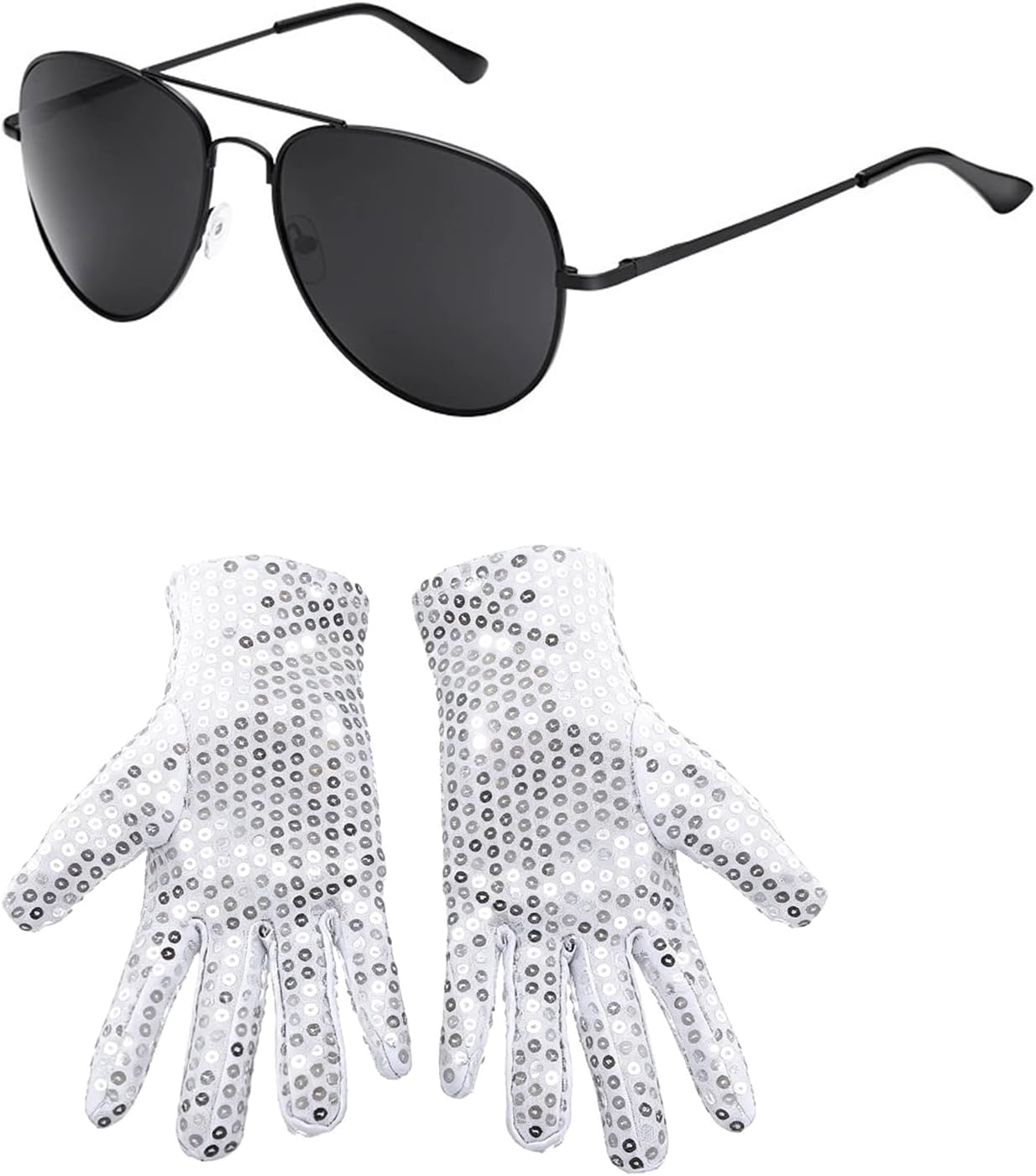 70s 80s Disco Costume Set Fedora Sequin Fedora Hat Glove Mic for Halloween image 4