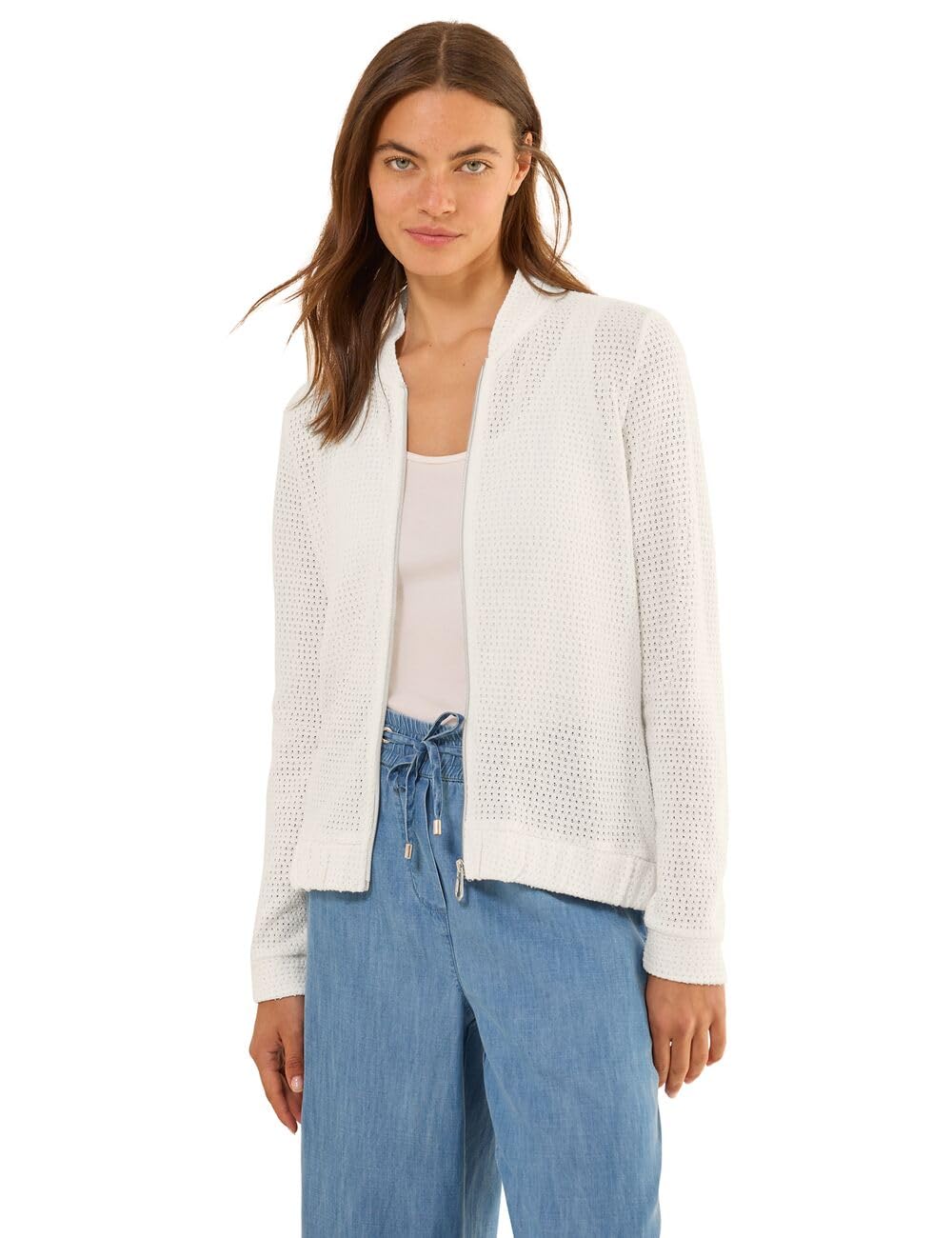 Cecil Women's B323363 Cardigan Sweater, Vanilla White, L
